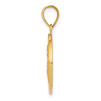 14K Polished / Satin St. Vincent Hollow Medal Pendant