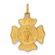 14k Solid Polished/Satin Small St. Florian Fire Dept. Badge Medal