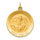 14k Solid Polished/Satin Medium Round St. Michael Medal