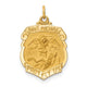 14k Solid Polished/Satin Small St. Michael Badge Medal