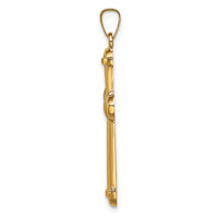 14k Hollow Polished Cross