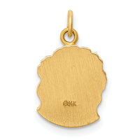 14k Hollow Polished/Satin Small Jesus Medal