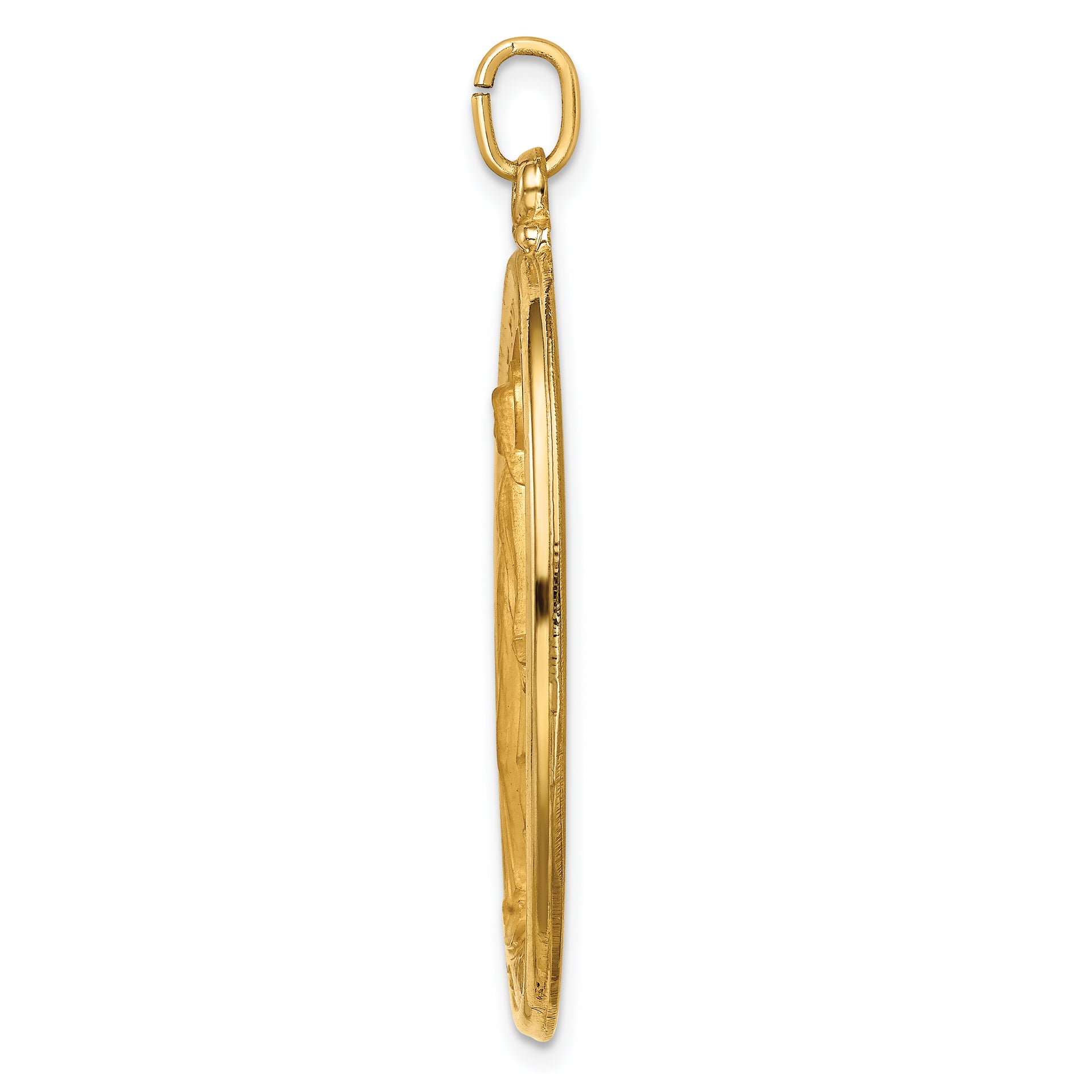 14k Solid Polished/Satin Extra Large Oval Miraculous Medal