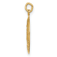 14k Solid Polished/Satin Small Oval Miraculous Medal