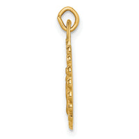 14k Solid Polished/Satin Small Round Scalloped Miraculous Medal