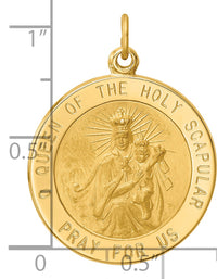 14K Solid Large Queen Of Holy Scapular Reversible Medal