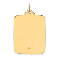 14k Solid Polished/Satin Large Rectangle St. Christopher Medal