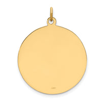 14k Solid Polished/Satin Medium Round Disc St. Christopher Medal