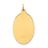 14k Solid Polished/Satin Medium Oval St. Christopher Medal