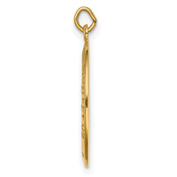 14k Solid Polished/Satin Small Oval St. Christopher Medal