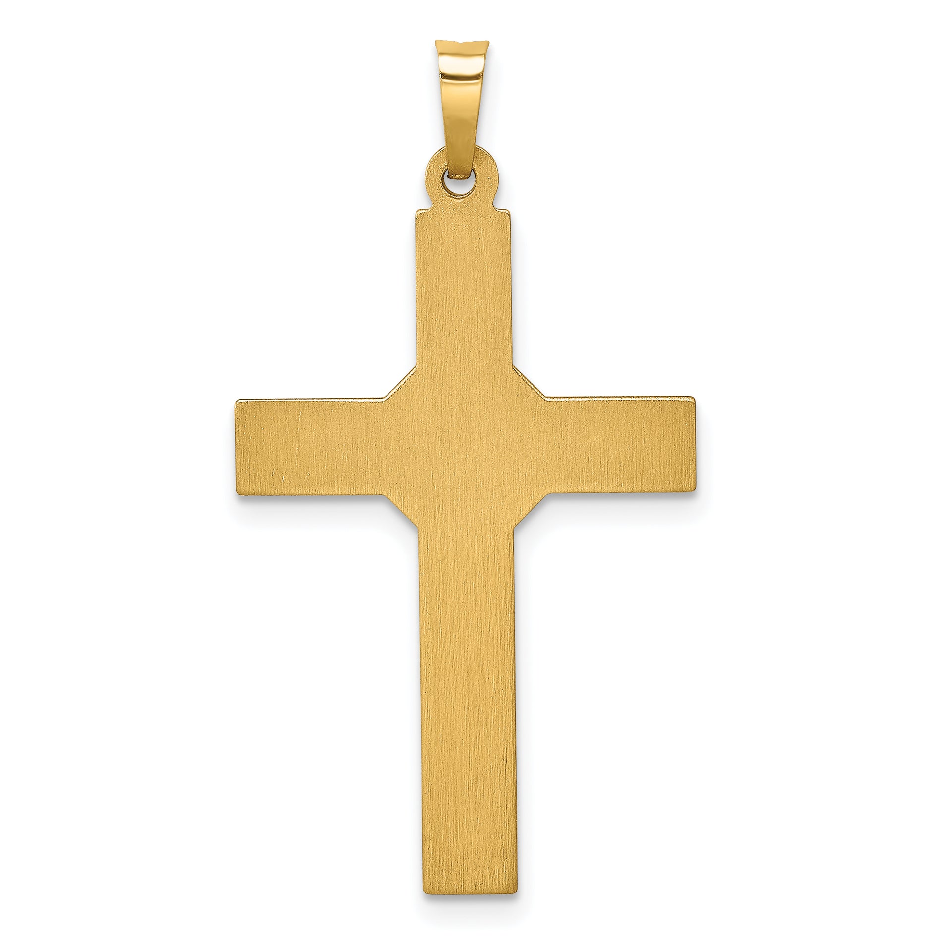 14k Hollow Polished Rhodium Center X Cross