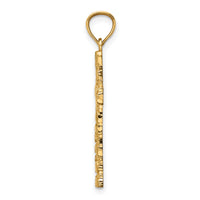 14K Nugget Cross Pendant