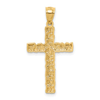 14K Nugget Cross Pendant