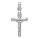 14k White Gold Hollow Crucifix Pendant