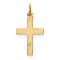 14k Heart Cross Charm