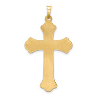 14k Two-tone Hollow Polished Woven Fleur de Lis Crucifix