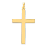 14k Polished Solid Cross Pendant
