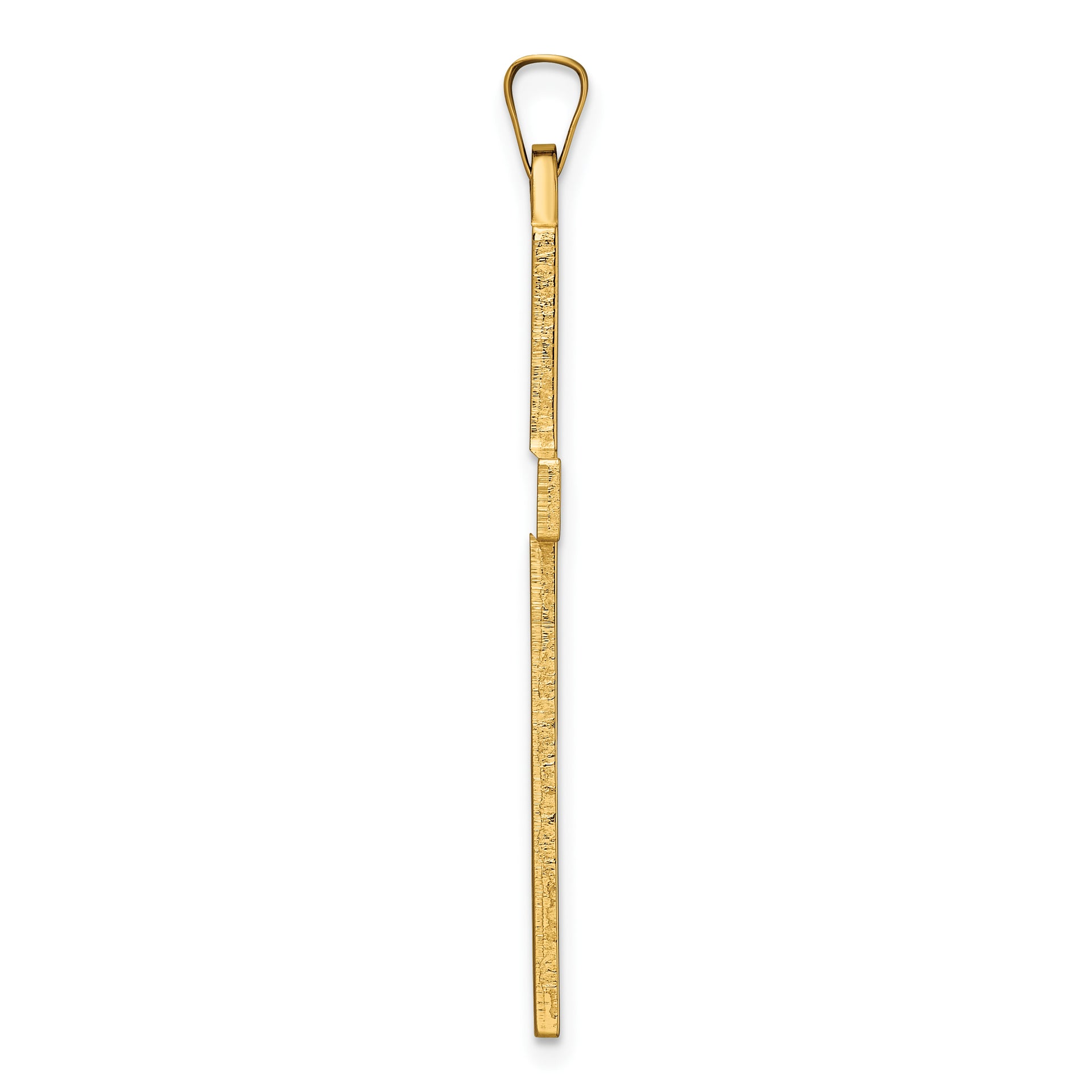 14k Polished Solid Cross Pendant