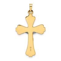 14k Two-tone Polished Solid INRI Crucifix Cross Pendant
