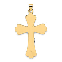 14k Two-tone Polished Solid Fancy INRI Crucifix Pendant