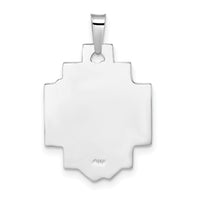14k White Gold Polished and Satin Solid Jesus Head Pendant