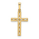 14k Polished Solid Cross Pendant