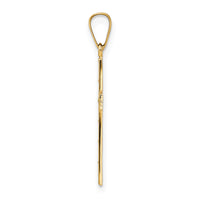 14k Polished Solid Cross Pendant