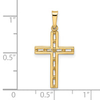 14k Polished Solid Cross Pendant