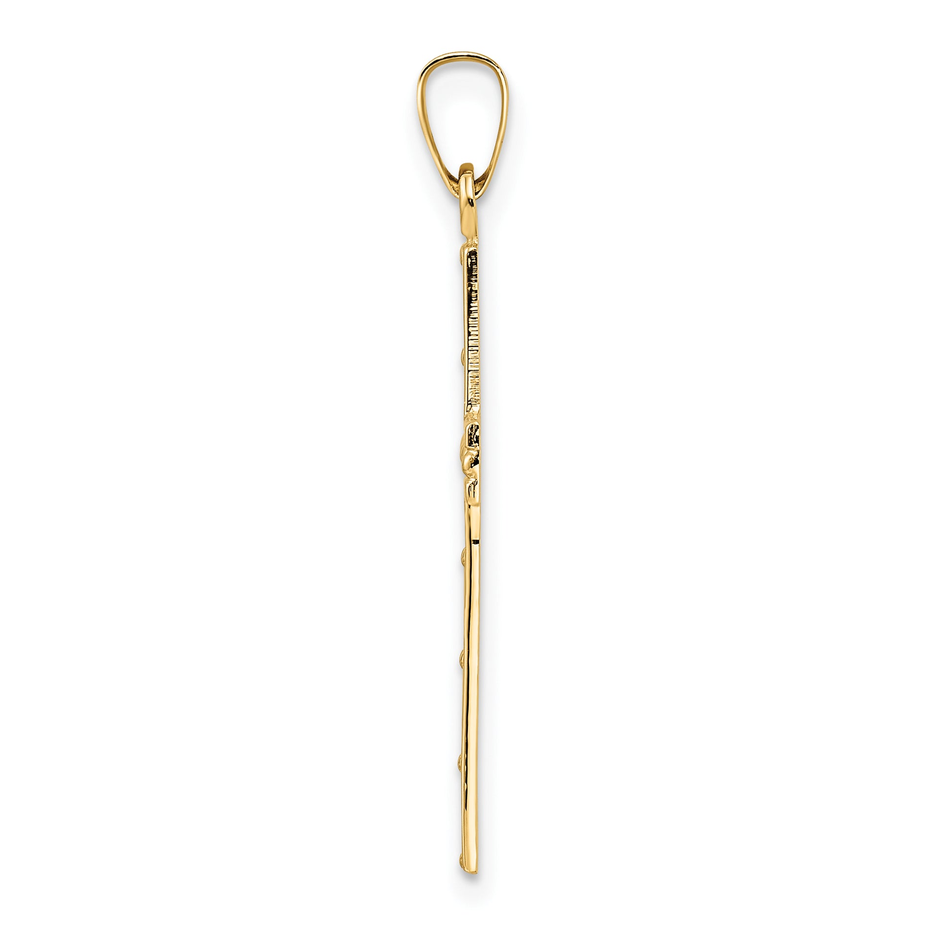 14k Polished Solid Cross Pendant