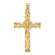 14k Polished Solid Fancy Design Cross Pendant