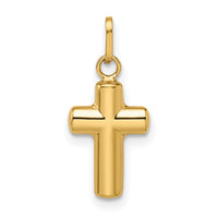 14k Polished Puffed Cross Pendant