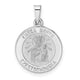 14k White Gold Polished and Satin Hollow Matka Boska Medal Pendant