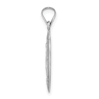 14k White Gold Polished and Satin Solid Miraculous Medal Pendant