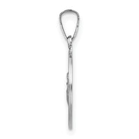 14k White Gold Polished and Satin Hollow St Anthony Medal Pendant