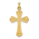 14k Polished Solid Fancy Design Cross Pendant