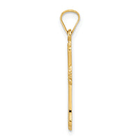 14k Polished Solid Fancy Design Cross Pendant