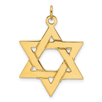 14k Polished Solid Star of David Pendant