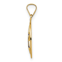 14k Polished and Enameled Solid Star of David Pendant