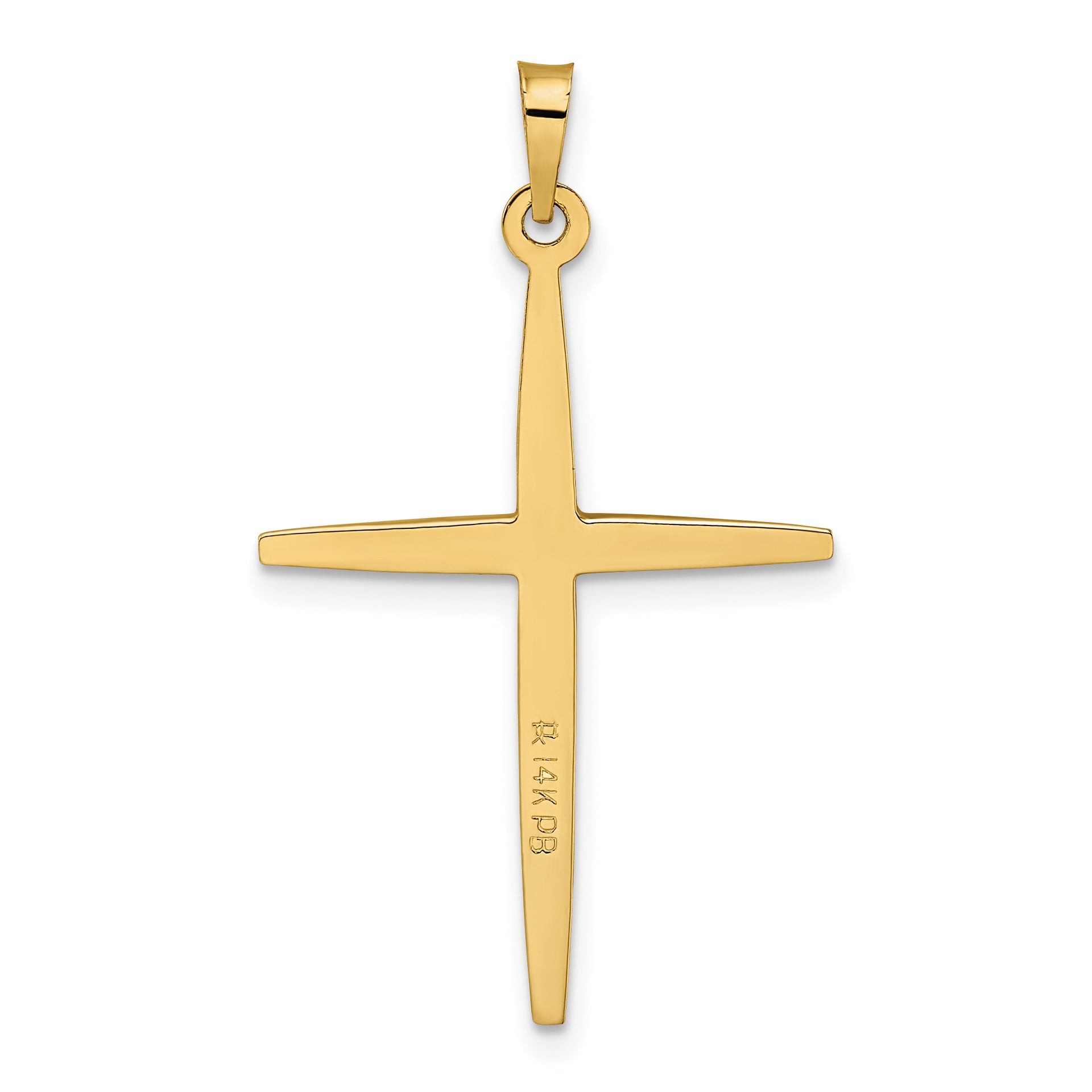 14k Two-tone Polished Solid Diamond Shape Center Cross Pendant