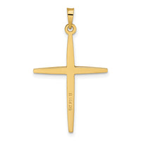 14k Two-tone Polished Solid Diamond Shape Center Cross Pendant