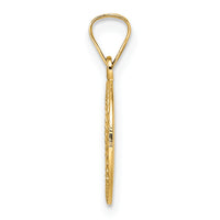 14k Polished and Textured Solid Star of David in Frame Pendant