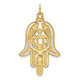 14k Polished & Textured Solid Hamsa Pendant