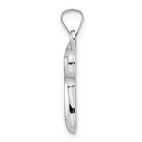 14k White Gold Polished Hollow Chai Symbol Pendant