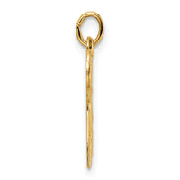 14k Polished and Textured Solid Chai Symbol Pendant