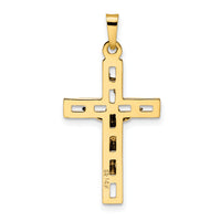 14k Two-tone Polished Solid INRI Crucifix Pendant