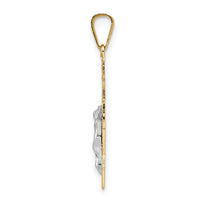 14k Two-tone Solid Crucifix Pendant