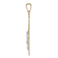 14k Two-tone Solid Crucifix Pendant