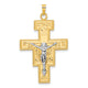 14k Two-tone Polished Fancy Solid Cross Pendant