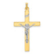 14k Two-tone Solid INRI Crucifix Pendant