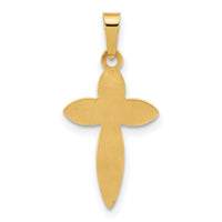 14k Polished and Beaded Hollow Edge Passion Cross Pendant